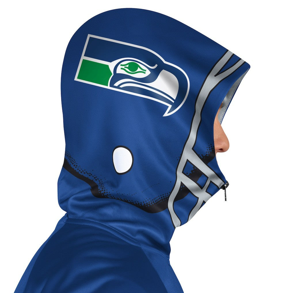 Seattle Seahawks Pro Player Retro Helmet Full-Zip Hooded Track Jacket - Royal/Green Jackets