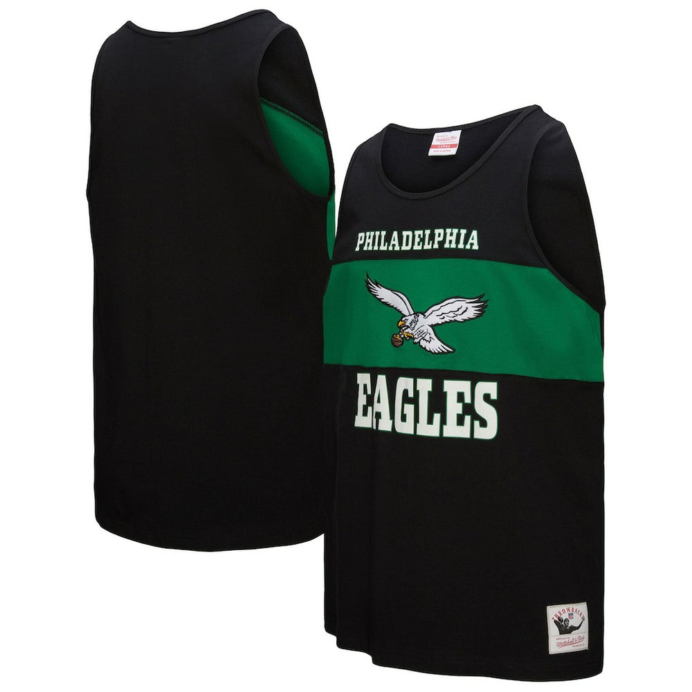 Philadelphia Eagles Retro Colorblock Tank Top - Black Tops