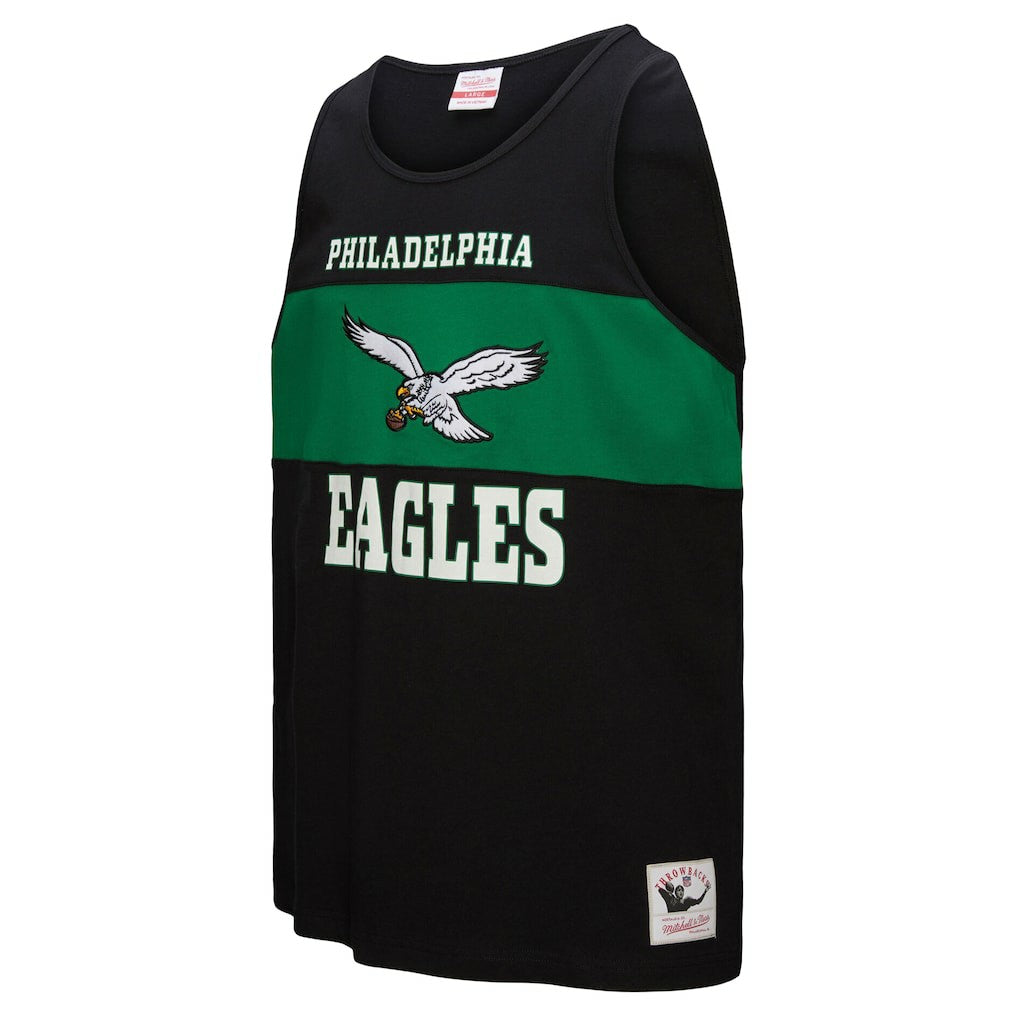 Philadelphia Eagles Retro Colorblock Tank Top - Black Tops