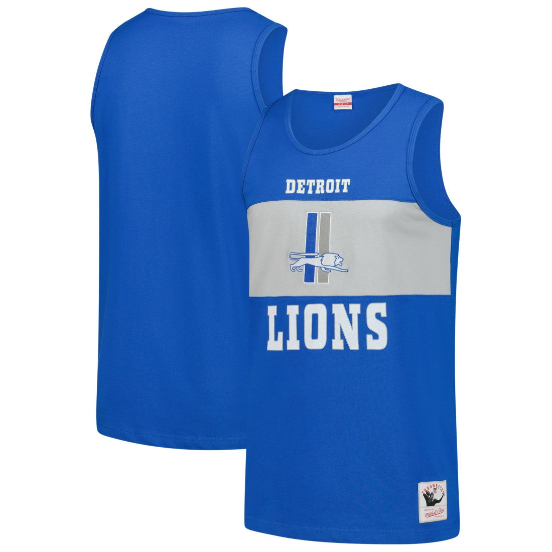Detroit Lions Retro Colorblock Tank Top - Blue Tops