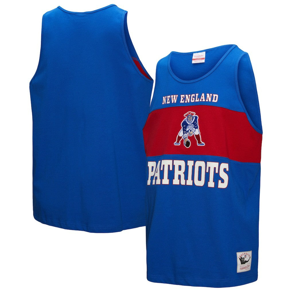New England Patriots Retro Colorblock Tank Top - Royal Tops