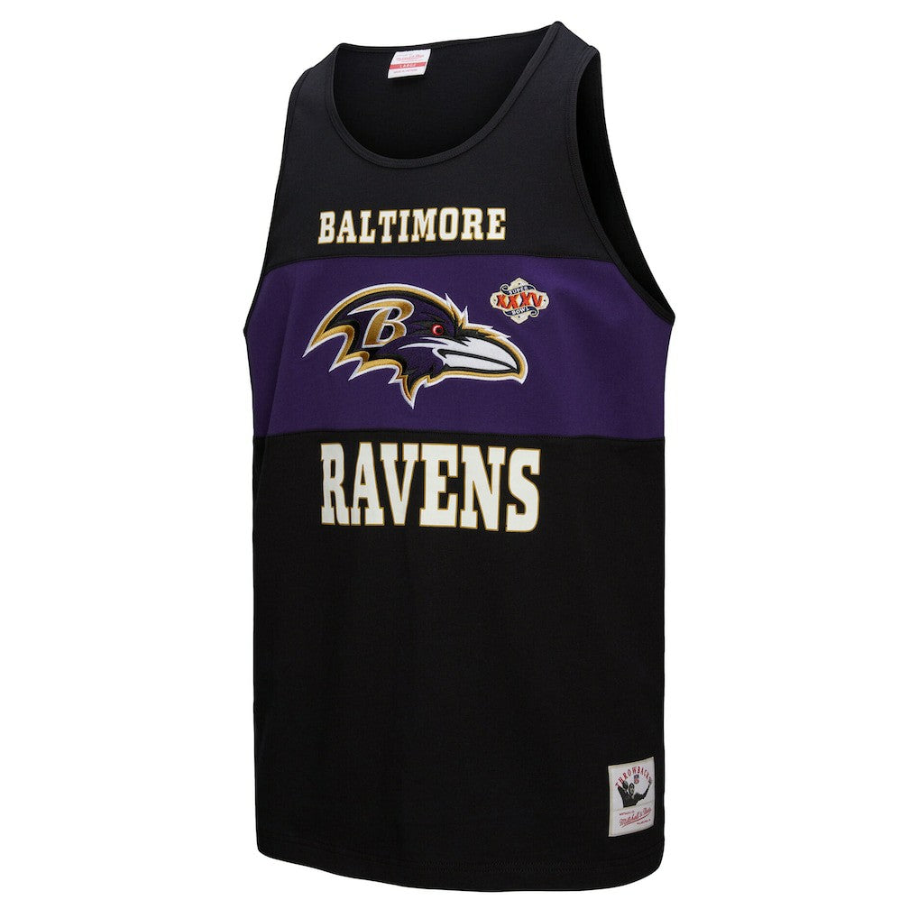 Baltimore Ravens Retro Colorblock Tank Top - Black Tops