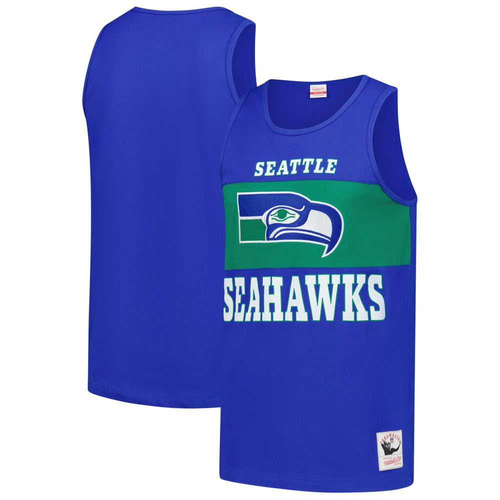 Seattle Seahawks Retro Colorblock Tank Top - Royal Tops