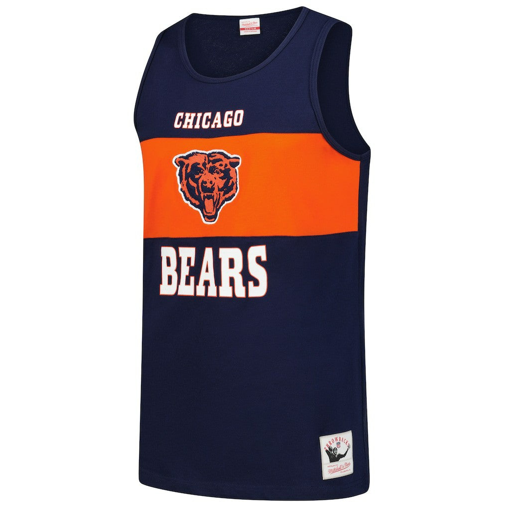 Chicago Bears Retro Colorblock Tank Top - Navy Tops