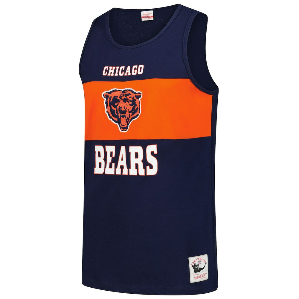 Chicago Bears Retro Colorblock Tank Top - Navy Tops