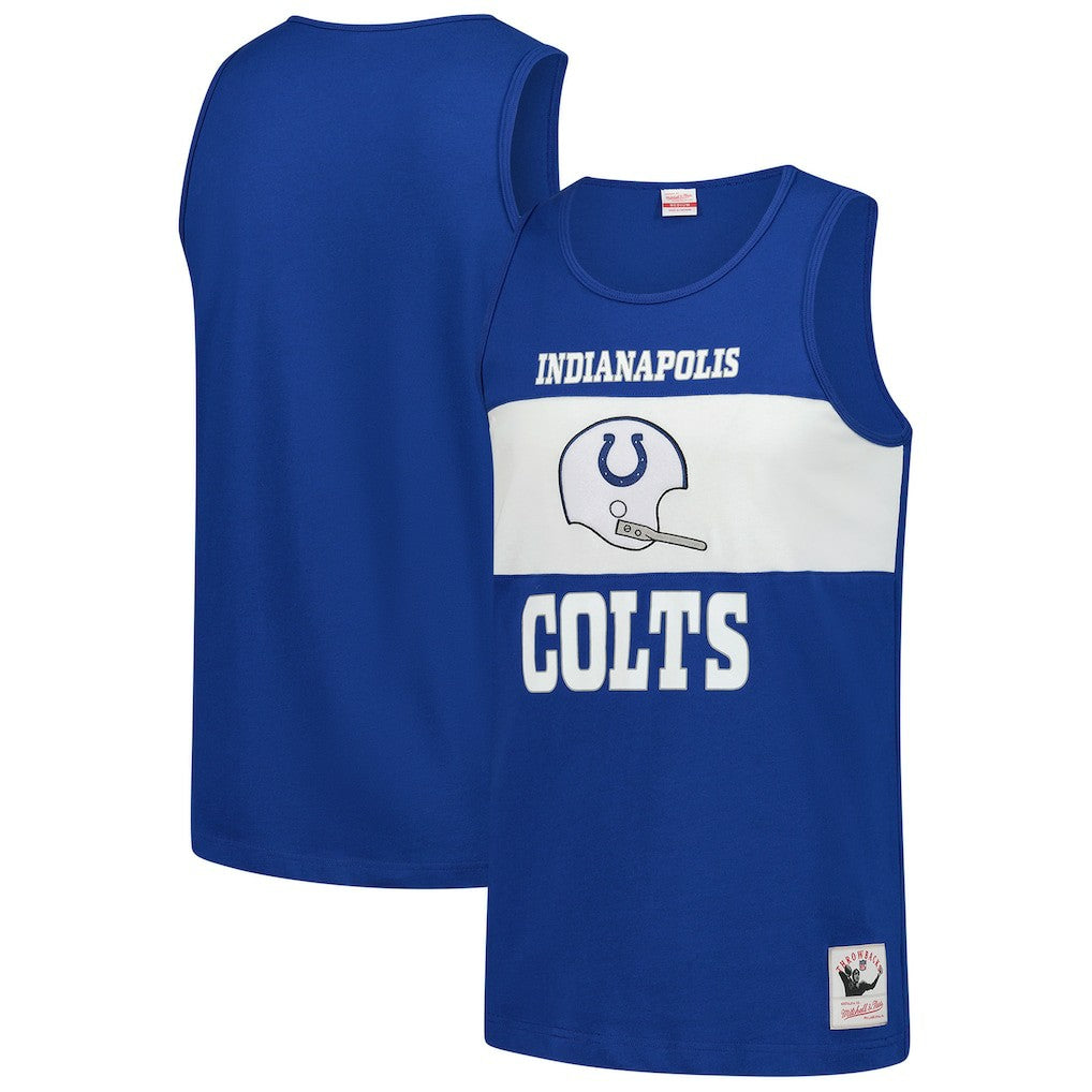 Indianapolis Colts Retro Colorblock Tank Top - Royal Tops
