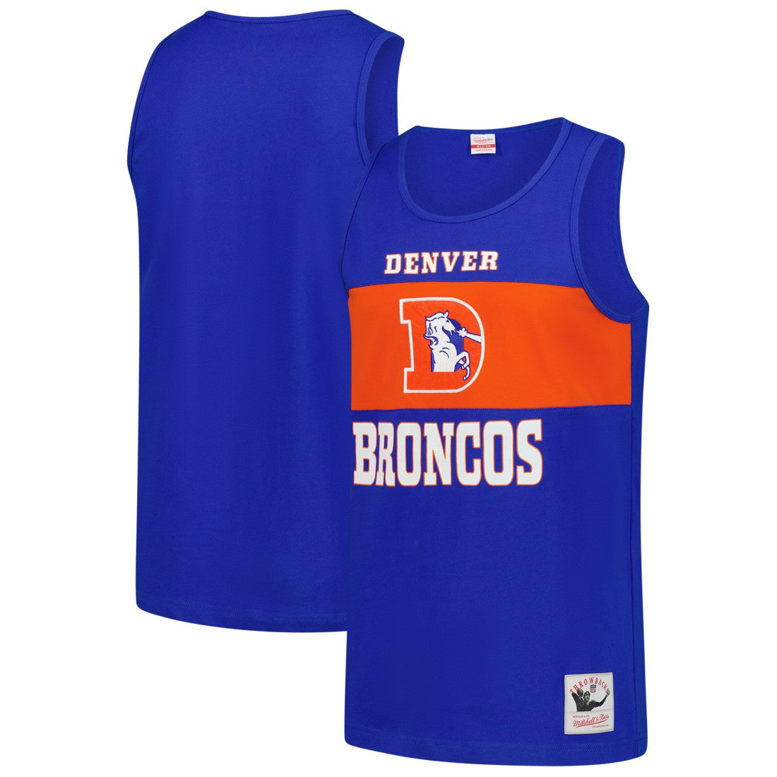 Denver Broncos Retro Colorblock Tank Top - Royal Tops