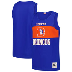 Denver Broncos Retro Colorblock Tank Top - Royal Tops
