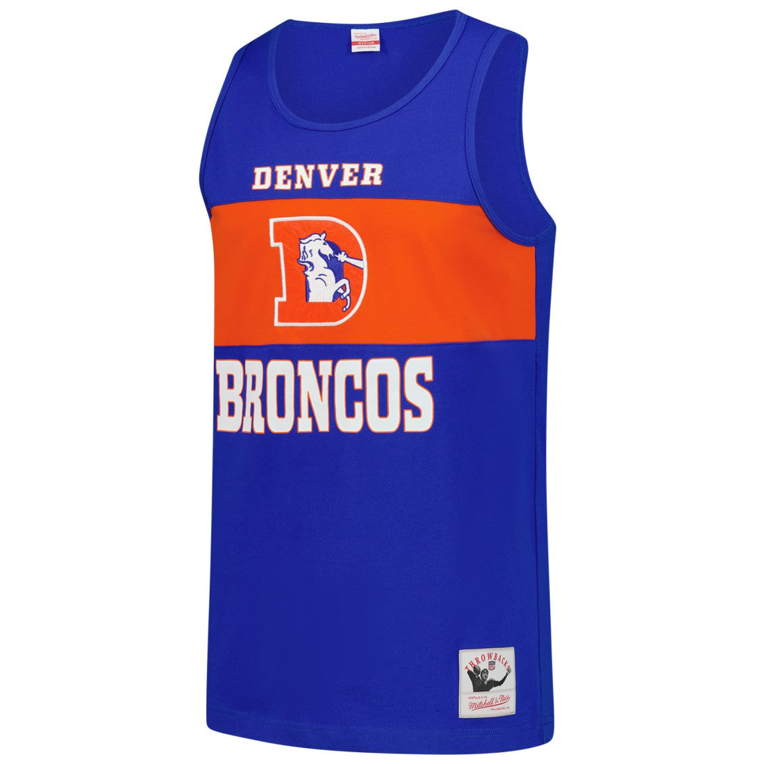 Denver Broncos Retro Colorblock Tank Top - Royal Tops