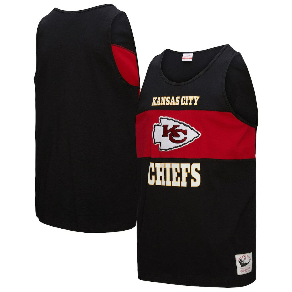 Kansas City Chiefs Retro Colorblock Tank Top - Black Tops