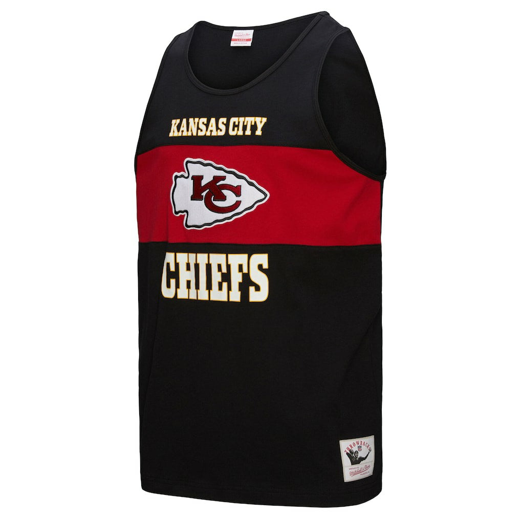 Kansas City Chiefs Retro Colorblock Tank Top - Black Tops