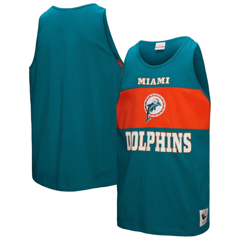 Miami Dolphins Retro Colorblock Tank Top - Aqua Tops