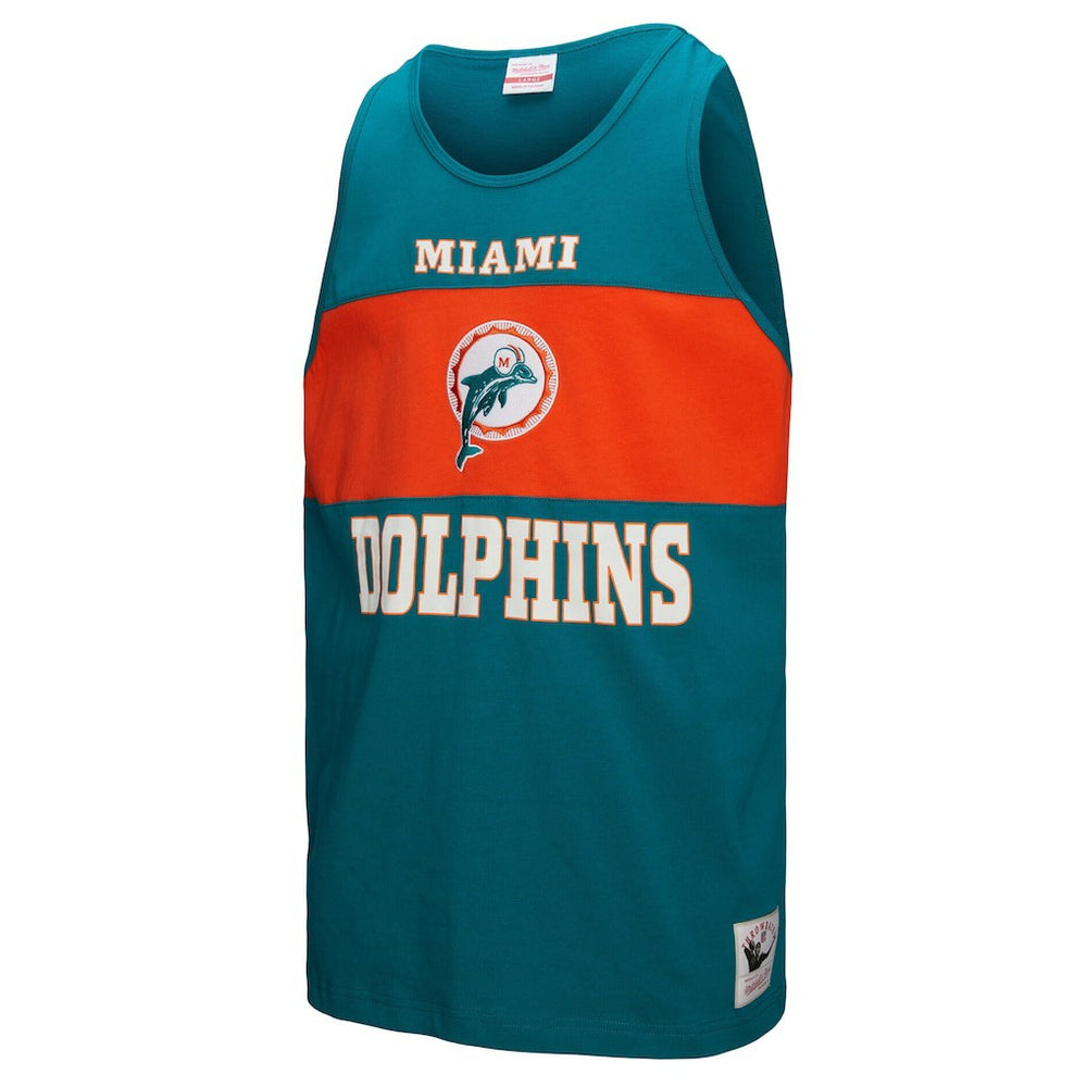 Miami Dolphins Retro Colorblock Tank Top - Aqua Tops