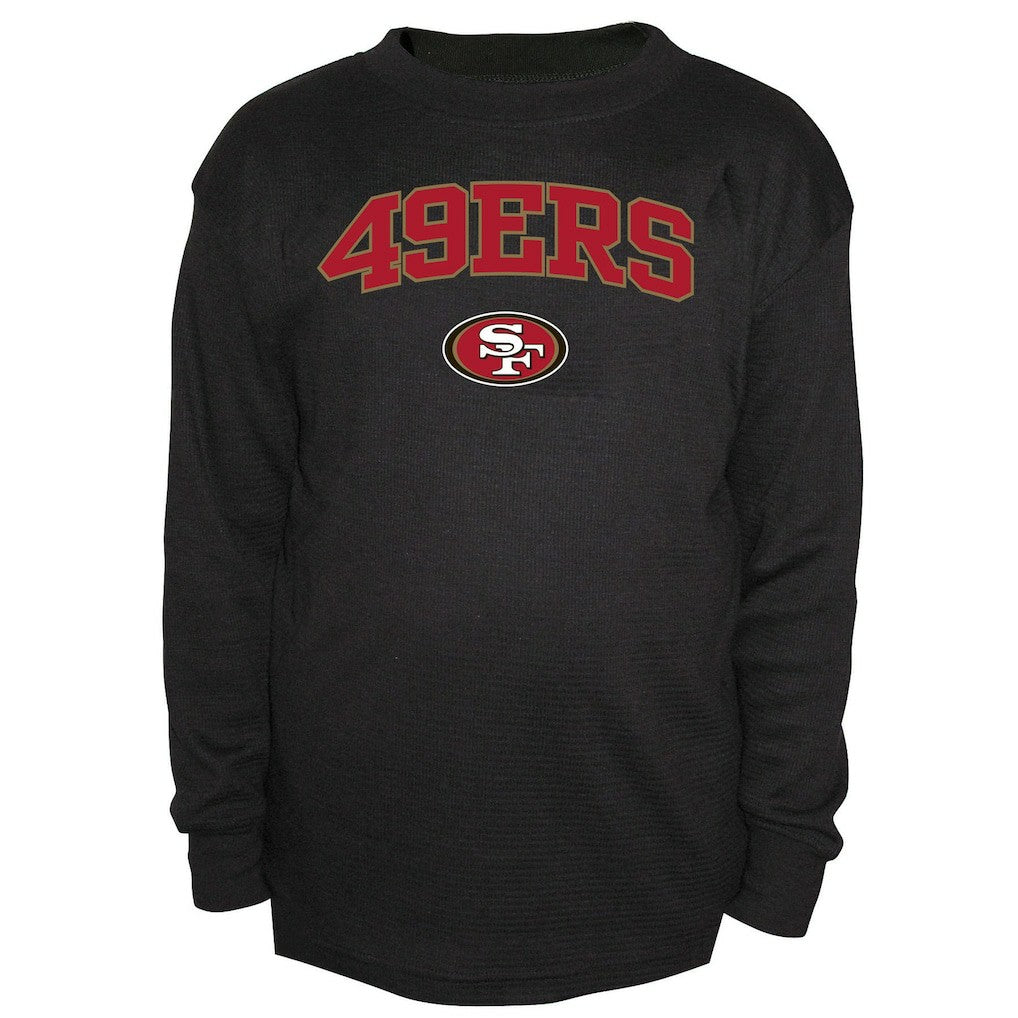 San Francisco 49ers Big & Tall Thermal Long Sleeve Crew Neck T-Shirt - Black T-shirts