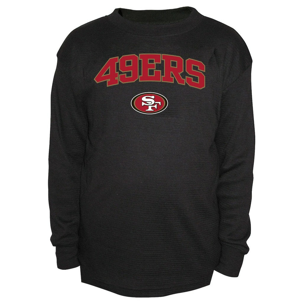 San Francisco 49ers Big & Tall Thermal Long Sleeve Crew Neck T-Shirt - Black T-shirts