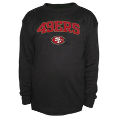 San Francisco 49ers Big & Tall Thermal Long Sleeve Crew Neck T-Shirt - Black T-shirts