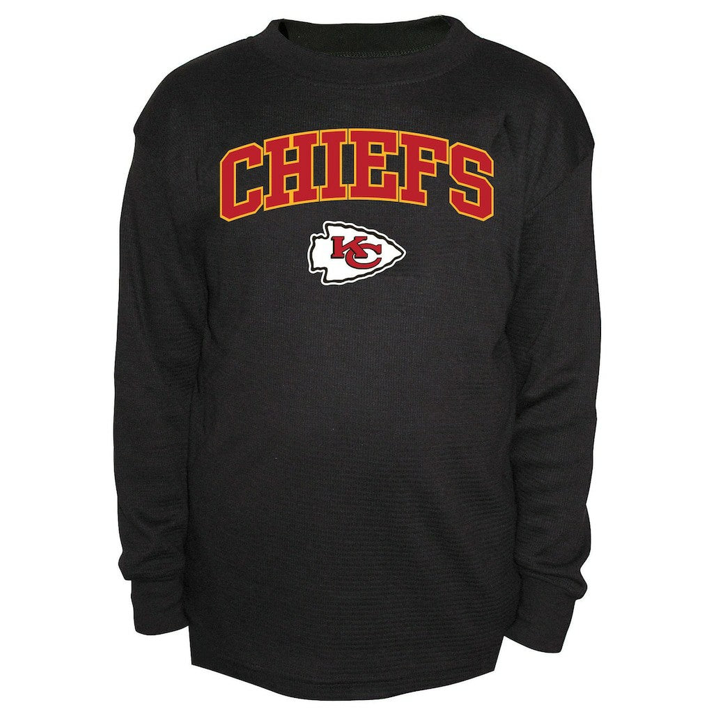 Kansas City Chiefs Big & Tall Thermal Long Sleeve Crew Neck T-Shirt - Black T-shirts