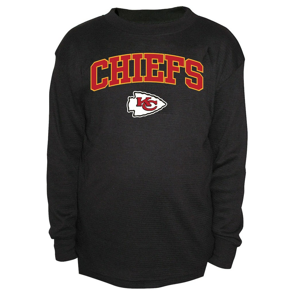 Kansas City Chiefs Big & Tall Thermal Long Sleeve Crew Neck T-Shirt - Black T-shirts