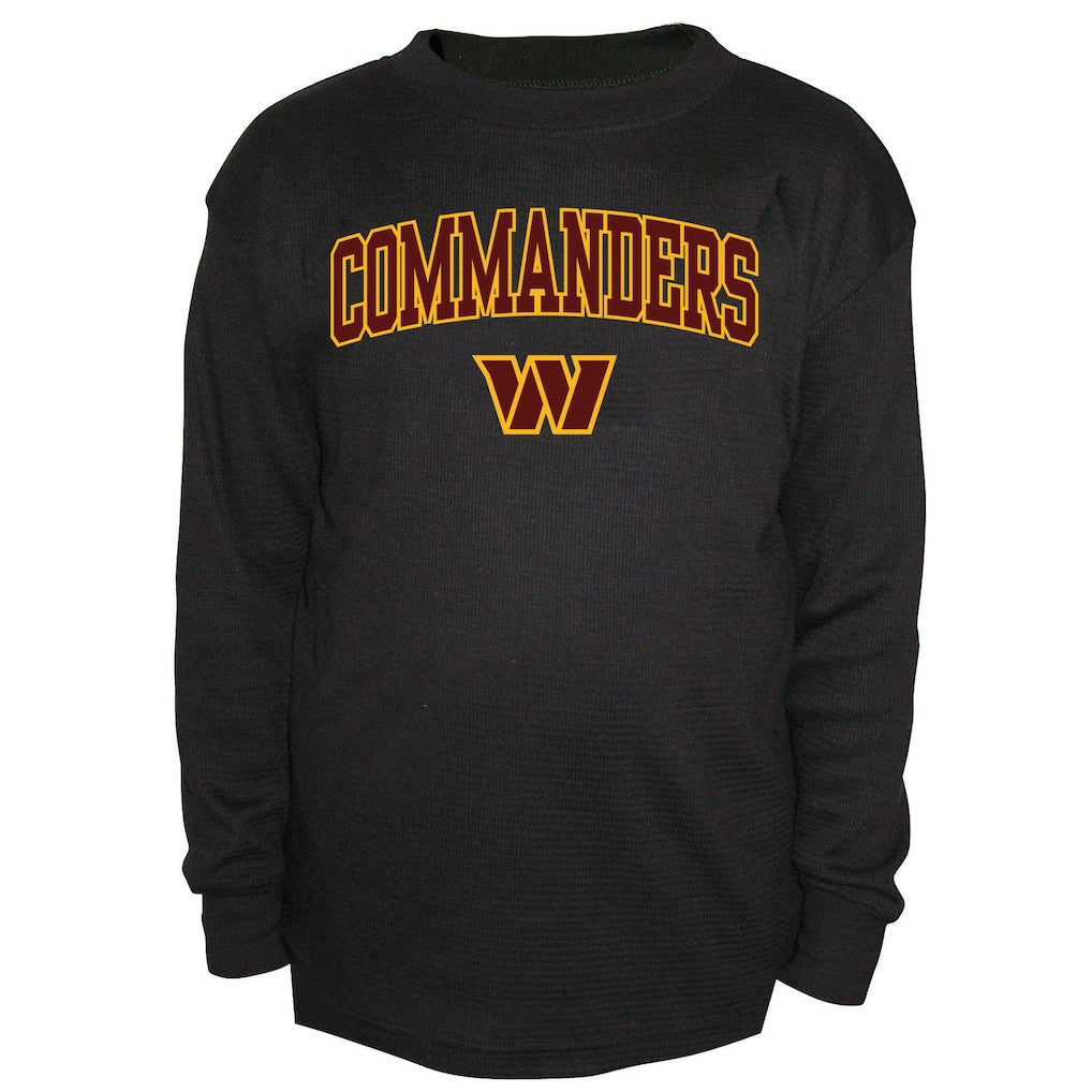 Washington Commanders Big & Tall Thermal Long Sleeve Crew Neck T-Shirt - Black T-shirts