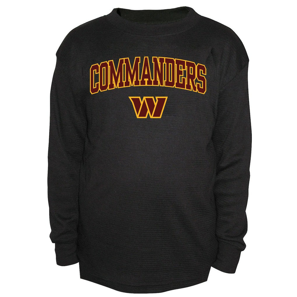 Washington Commanders Big & Tall Thermal Long Sleeve Crew Neck T-Shirt - Black T-shirts