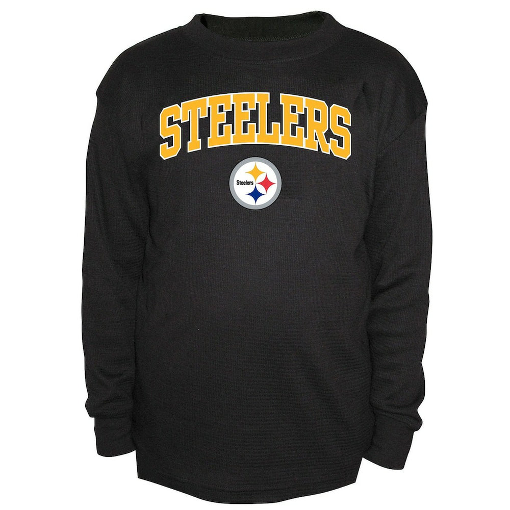 Pittsburgh Steelers Big & Tall Thermal Long Sleeve Crew Neck T-Shirt - Black T-shirts