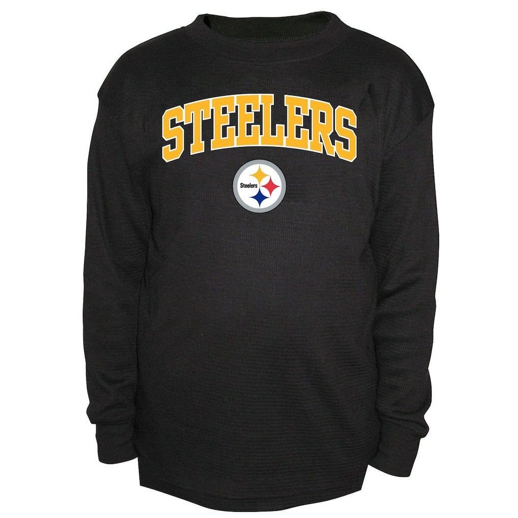 Pittsburgh Steelers Big & Tall Thermal Long Sleeve Crew Neck T-Shirt - Black T-shirts