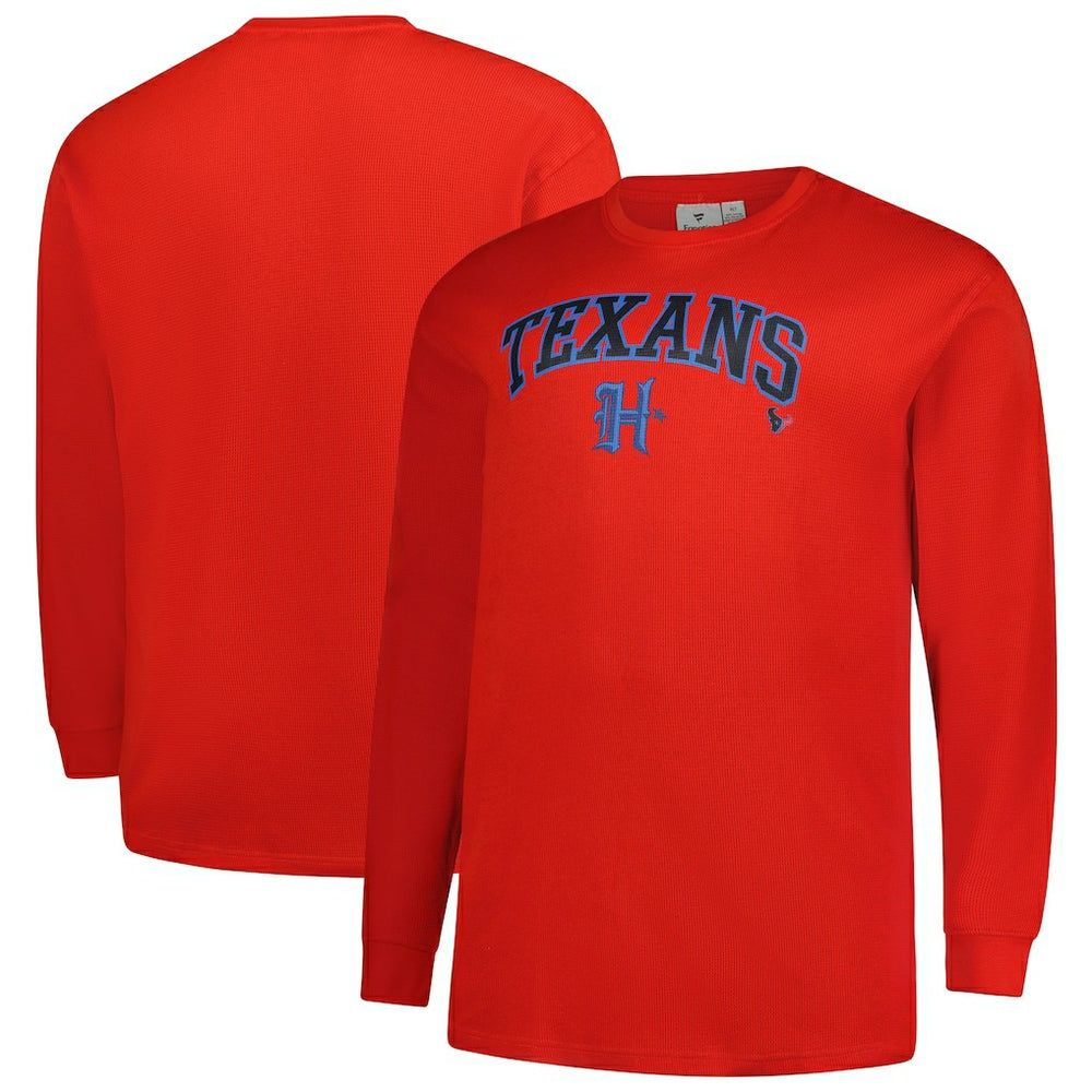 Houston Texans Big & Tall Throwback Thermal Long Sleeve T-Shirt - Red T-shirts