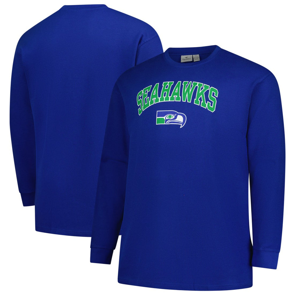 Seattle Seahawks Big & Tall Throwback Thermal Long Sleeve T-Shirt - Royal T-shirts