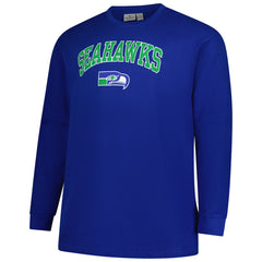Seattle Seahawks Big & Tall Throwback Thermal Long Sleeve T-Shirt - Royal T-shirts