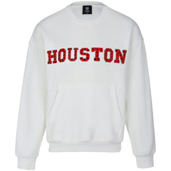 Houston Texans Cuce Women's Chenille Jeweled Sweatshirt - White Sweatshirts