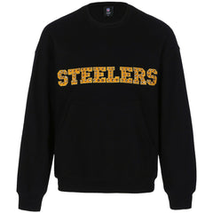 Pittsburgh Steelers Cuce Women's Chenille Jeweled Sweatshirt - Black Sweatshirts