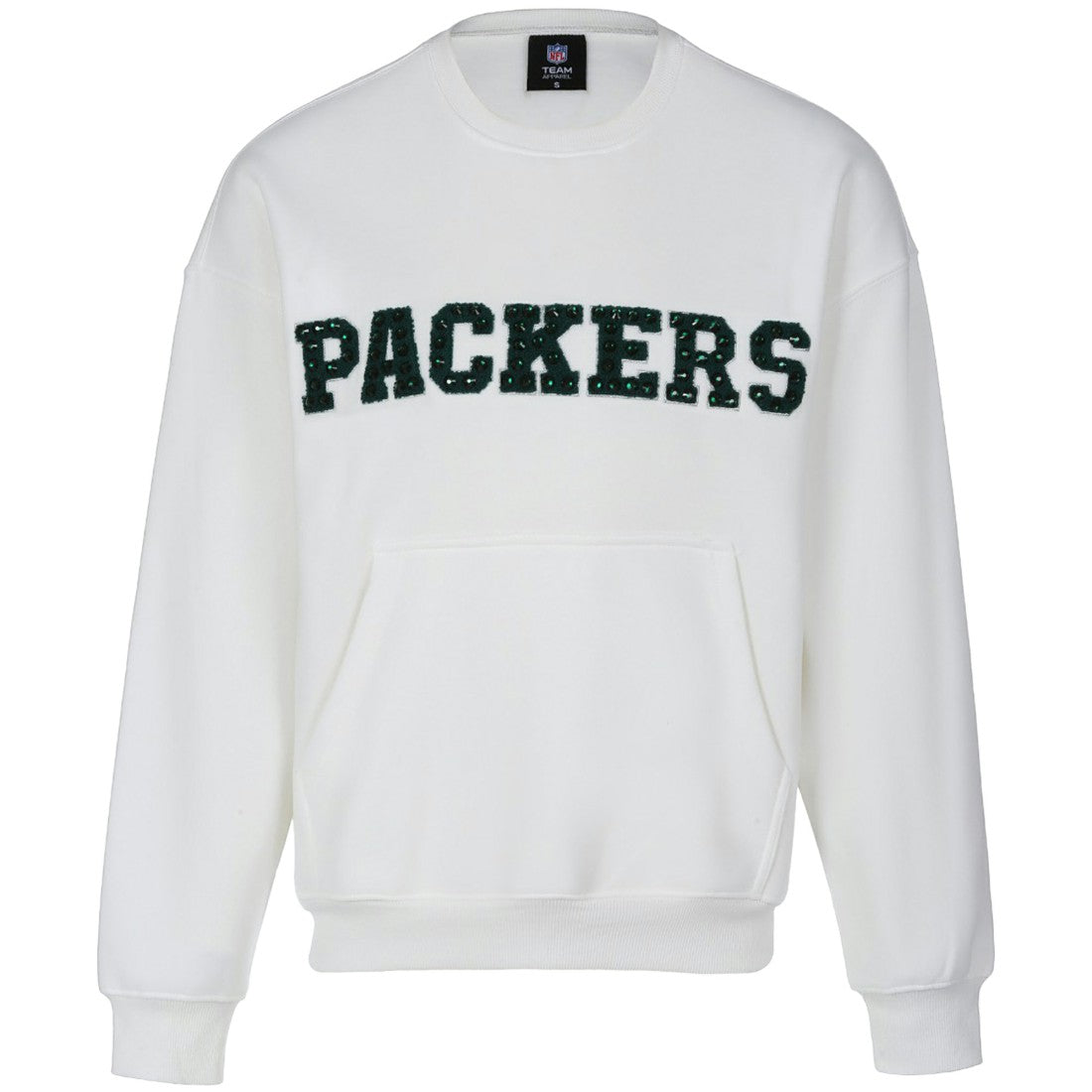 Green Bay Packers Cuce Women's Chenille Jeweled Sweatshirt - White Sweatshirts