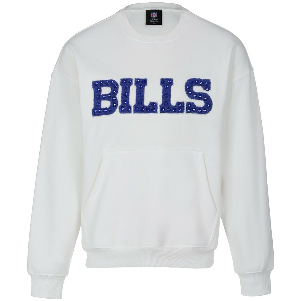 Buffalo Bills Cuce Women's Chenille Jeweled Sweatshirt - White Sweatshirts