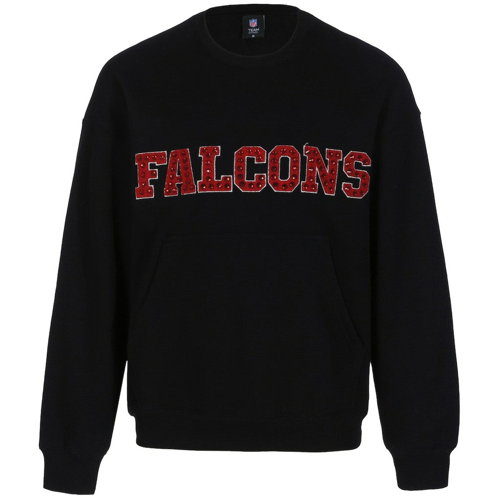 Atlanta Falcons Cuce Women's Chenille Jeweled Sweatshirt - Black Sweatshirts