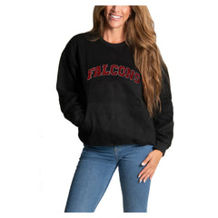 Atlanta Falcons Cuce Women's Chenille Jeweled Sweatshirt - Black Sweatshirts