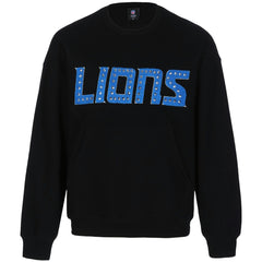 Detroit Lions Cuce Women's Chenille Jeweled Sweatshirt - Black Sweatshirts