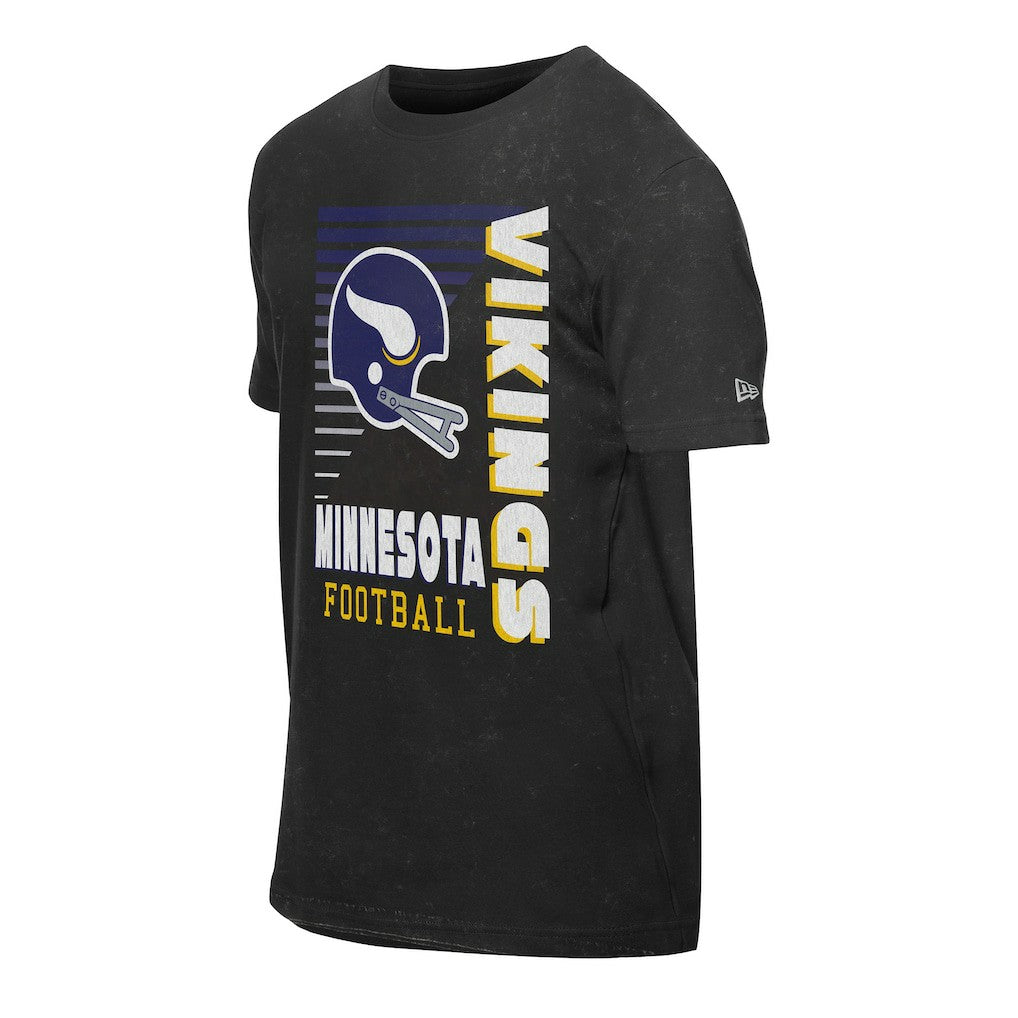 Minnesota Vikings New Era Retro Logo Enzyme Washed Oversized T-Shirt - Black T-shirts