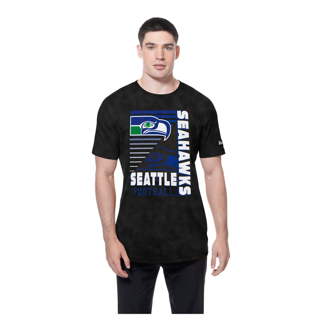 Seattle Seahawks New Era Retro Logo Enzyme Washed Oversized T-Shirt - Black T-shirts