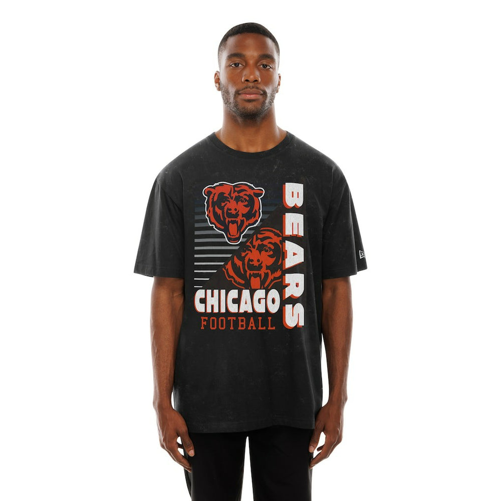 Chicago Bears New Era Enzyme Washed Oversized T-Shirt - Black T-shirts