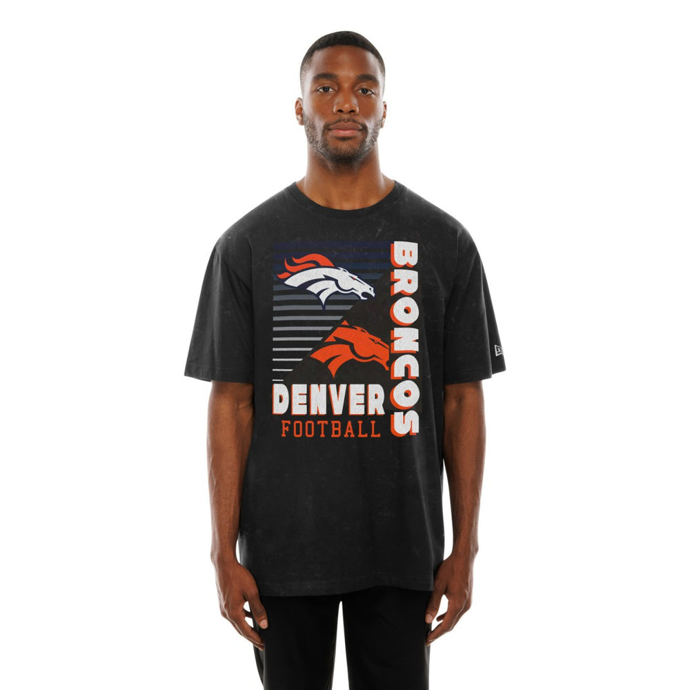 Denver Broncos New Era Enzyme Washed Oversized T-Shirt - Black T-shirts