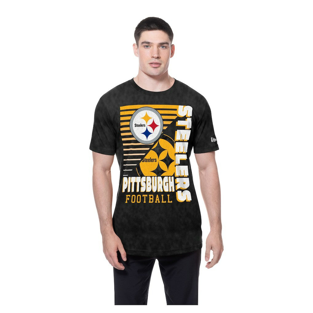 Pittsburgh Steelers New Era Enzyme Washed Oversized T-Shirt - Black T-shirts