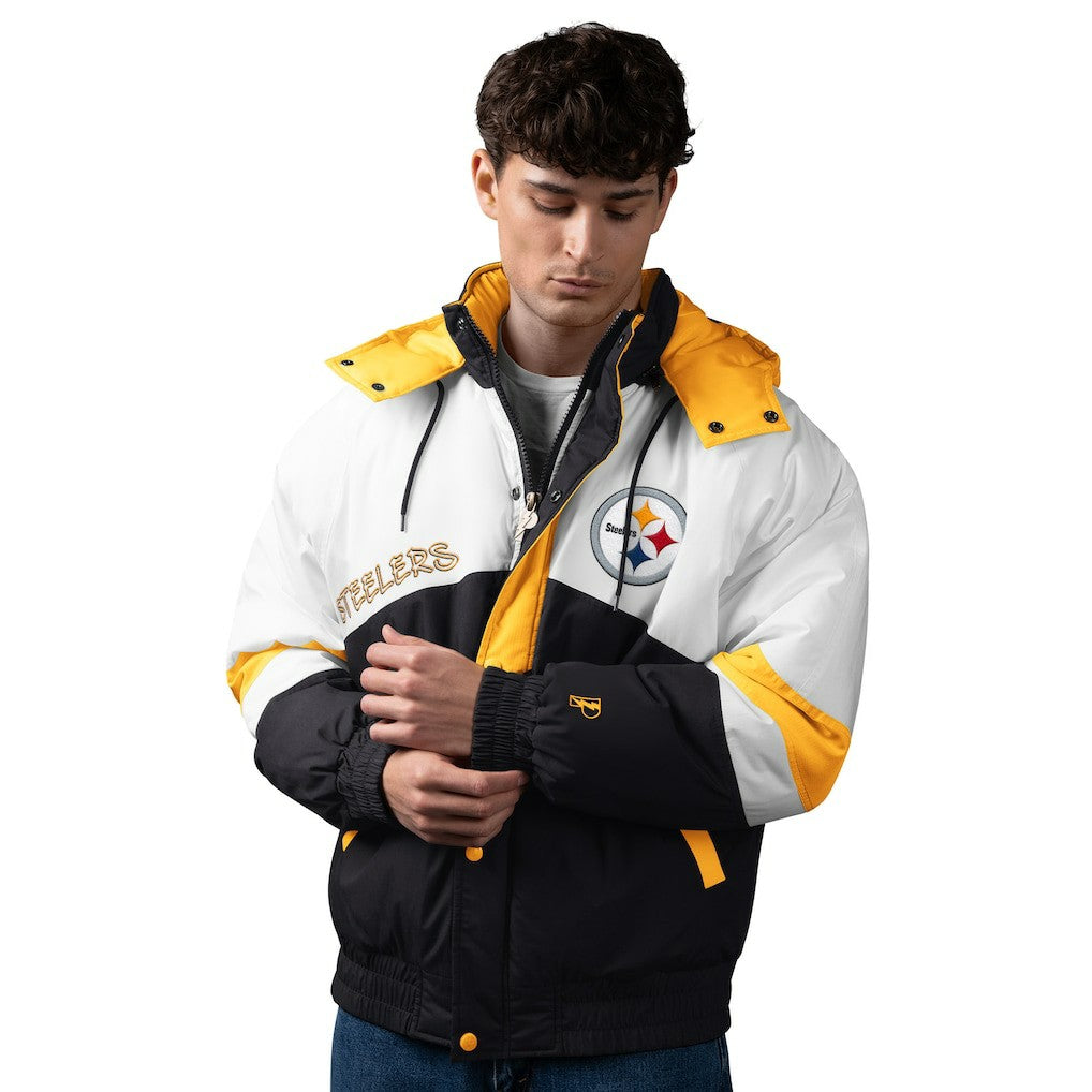Pittsburgh Steelers Pro Player Shoulder To Shoulder Polyfill Full-Zip Hooded Jacket - Black/Gold Jackets