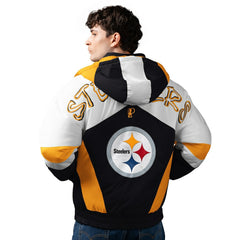 Pittsburgh Steelers Pro Player Shoulder To Shoulder Polyfill Full-Zip Hooded Jacket - Black/Gold Jackets