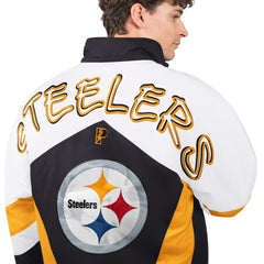 Pittsburgh Steelers Pro Player Shoulder To Shoulder Polyfill Full-Zip Hooded Jacket - Black/Gold Jackets