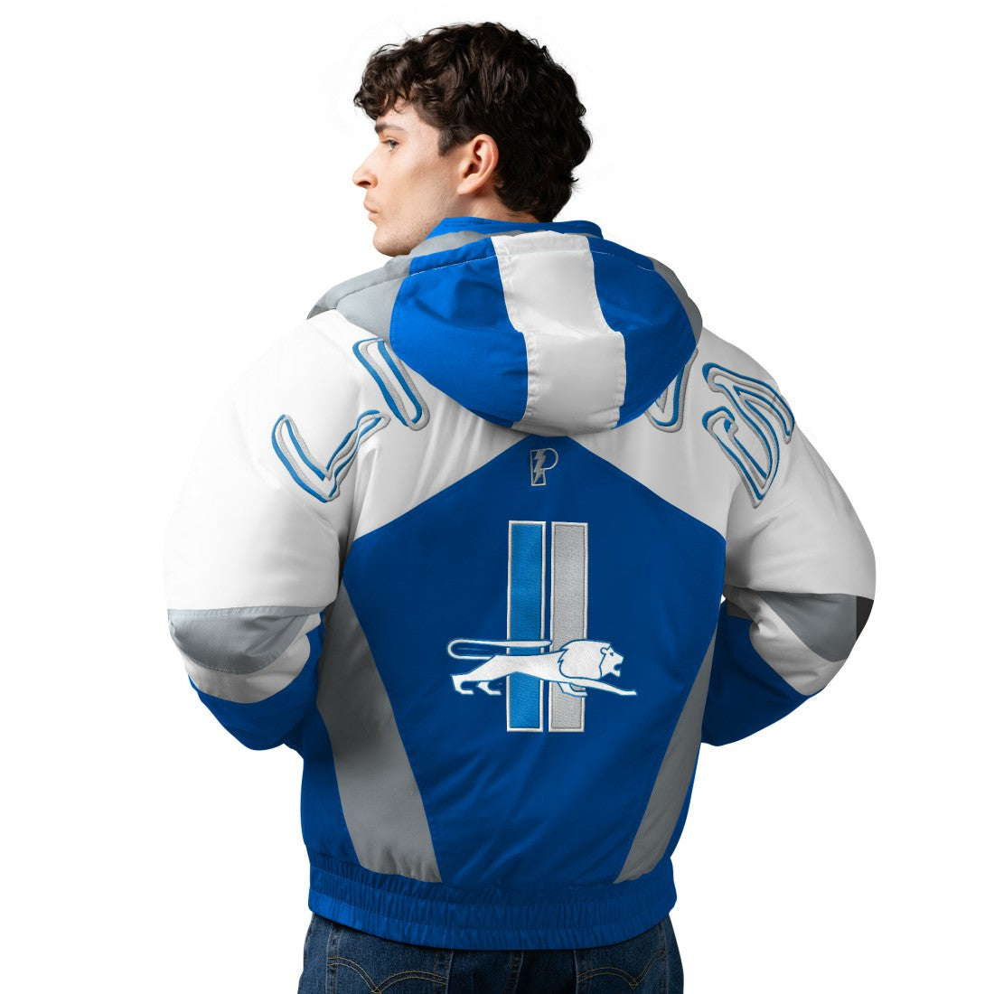 Detroit Lions Pro Player Shoulder To Shoulder Polyfill Full-Zip Hooded Jacket - Blue Jackets