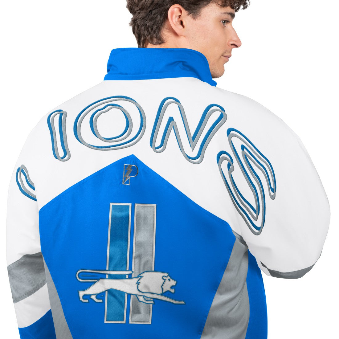 Detroit Lions Pro Player Shoulder To Shoulder Polyfill Full-Zip Hooded Jacket - Blue Jackets