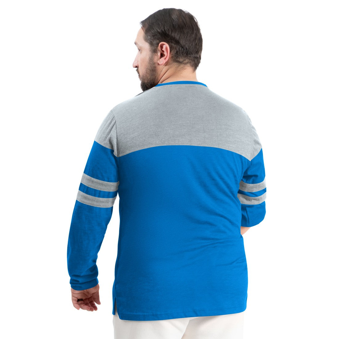 Detroit Lions G-III Sports by Carl Banks Adaptive Outlast Long Sleeve T-Shirt - Blue/Silver T-shirts