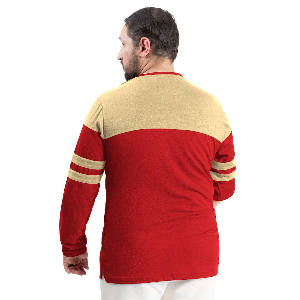 San Francisco 49ers G-III Sports by Carl Banks Adaptive Outlast Long Sleeve T-Shirt - Scarlet/Gold T-shirts