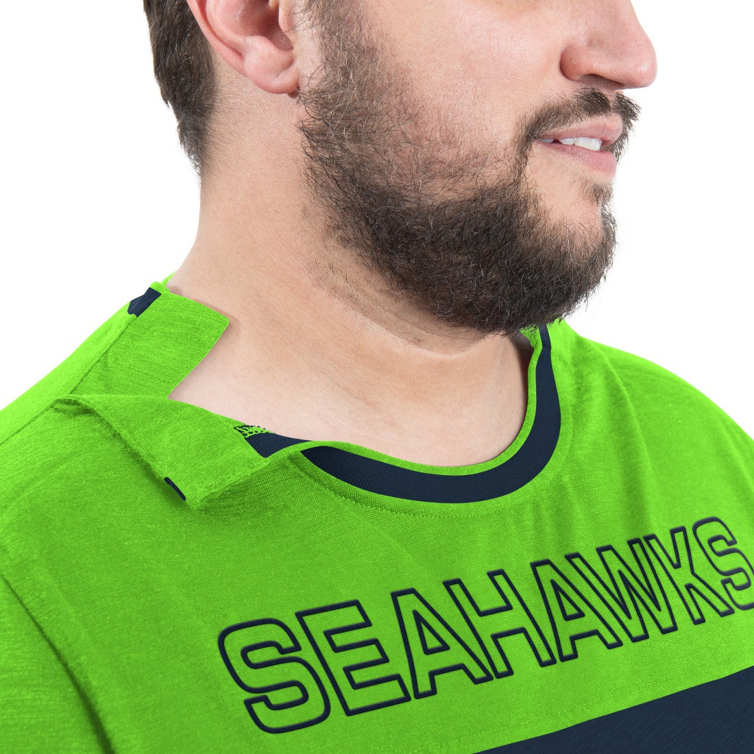 Seattle Seahawks G-III Sports by Carl Banks Adaptive Outlast Long Sleeve T-Shirt - College Navy/Neon Green T-shirts