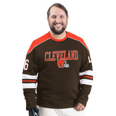 Cleveland Browns G-III Sports by Carl Banks Adaptive Lord Stanley Crewneck Sweatshirt - Brown Sweatshirts